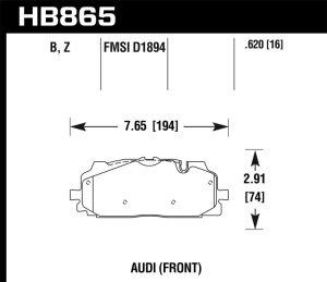 Audi S5 Brake Pads - Front - Hawk Performance - Performance Ceramic - `18-`19